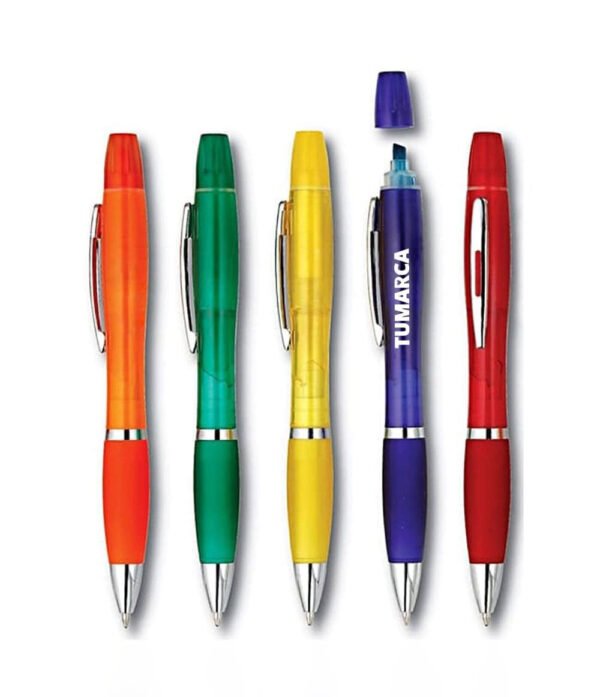 Lapicero de plástico con Resaltador
